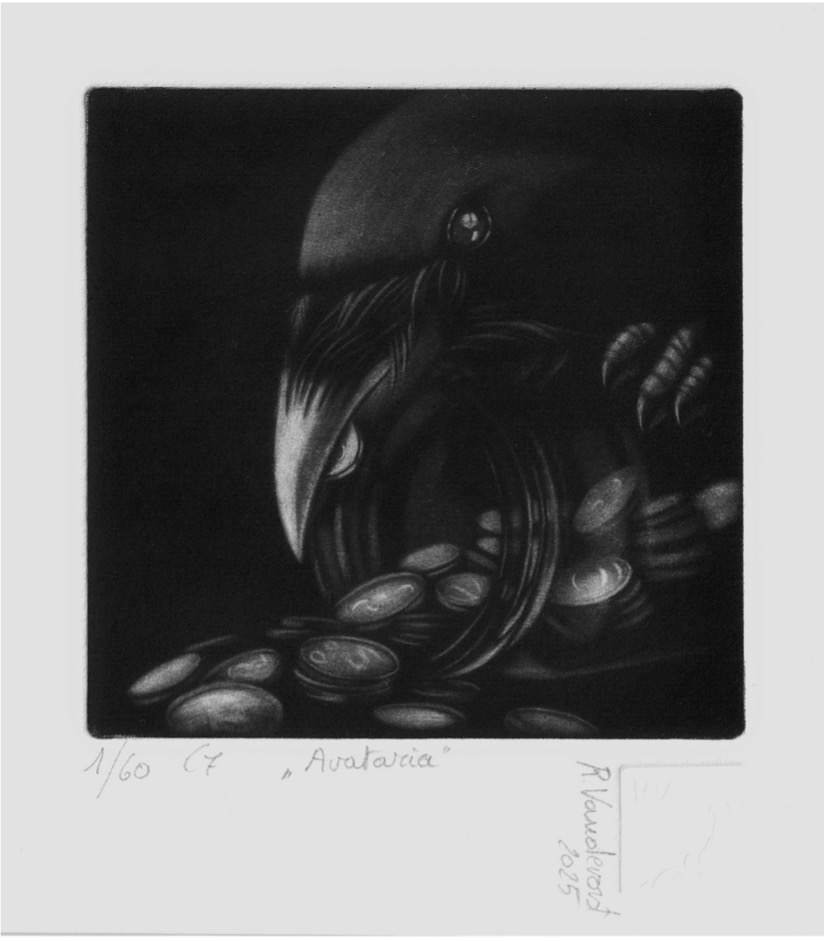 Afb. 7 Avaritia (Hebzucht): geld, het symbool voor alle materiële verworvenheden.  