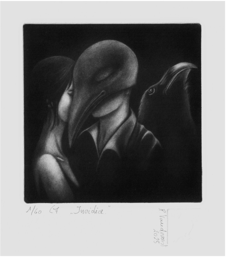 Afb. 9 nvidia (Afgunst): een hooghartige blik
                               van de afgewezene.