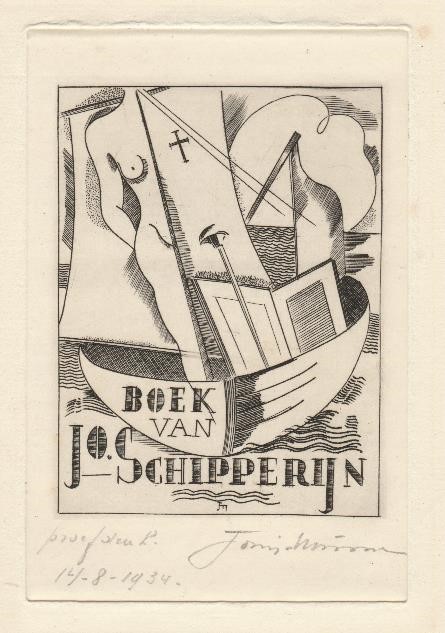 Kopergravure van Joris Minne (B) uit 1934