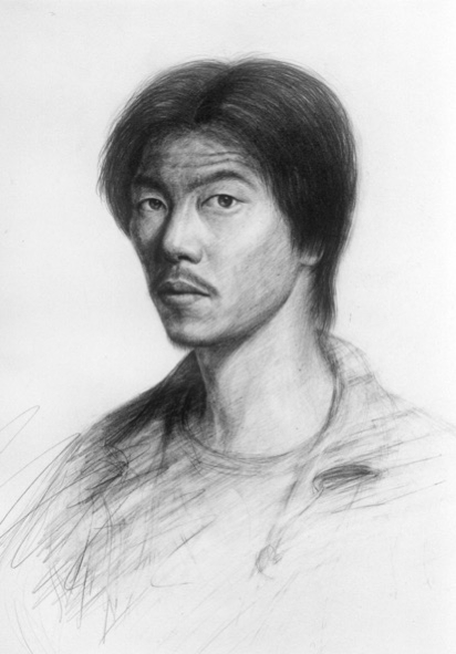 Zelfportret (tekening) van Toshio Yoshizumi (JAP)